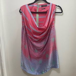 Alexander McQueen pink and teal silk top/dress